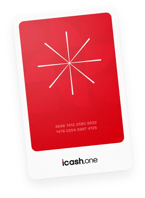 iCash.One 红色 Voucher 卡片产品展示图